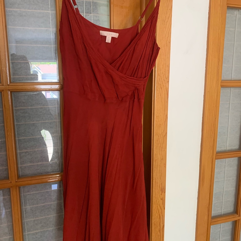 Red Ruched Wrap Sundress for Cocktail